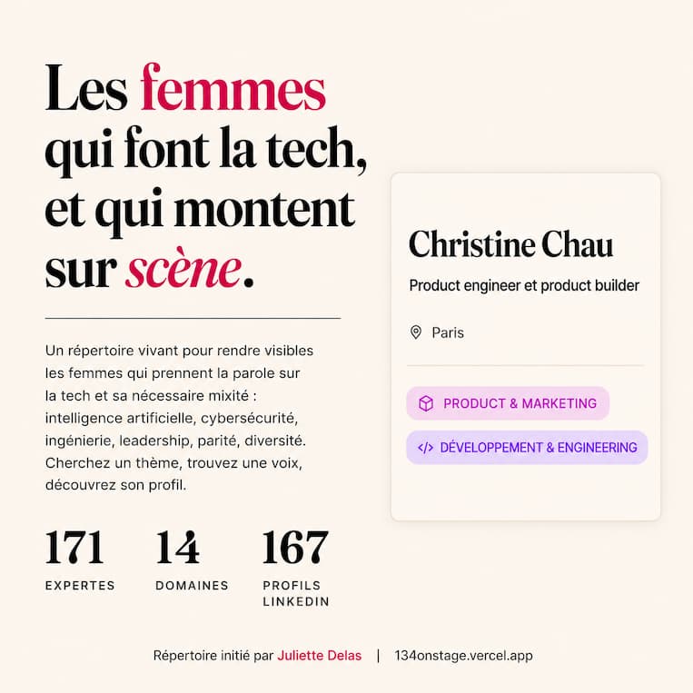 La Minute Builder — directory of women in tech who take the stage